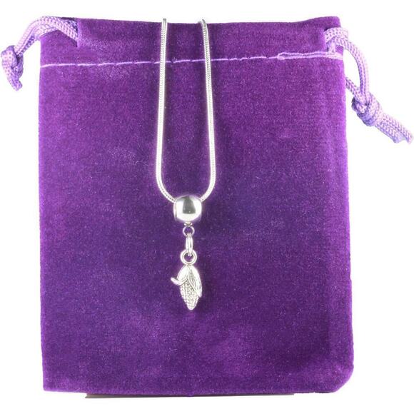 Corn on the Cob Food Necklace - Stainless Steel Chain - Picture 1 of 9